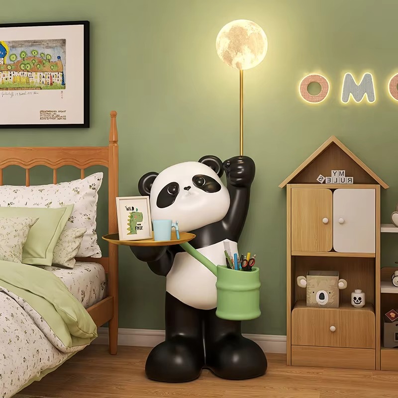 Resin Art Floor Design - Criativo grande resina panda escultura led