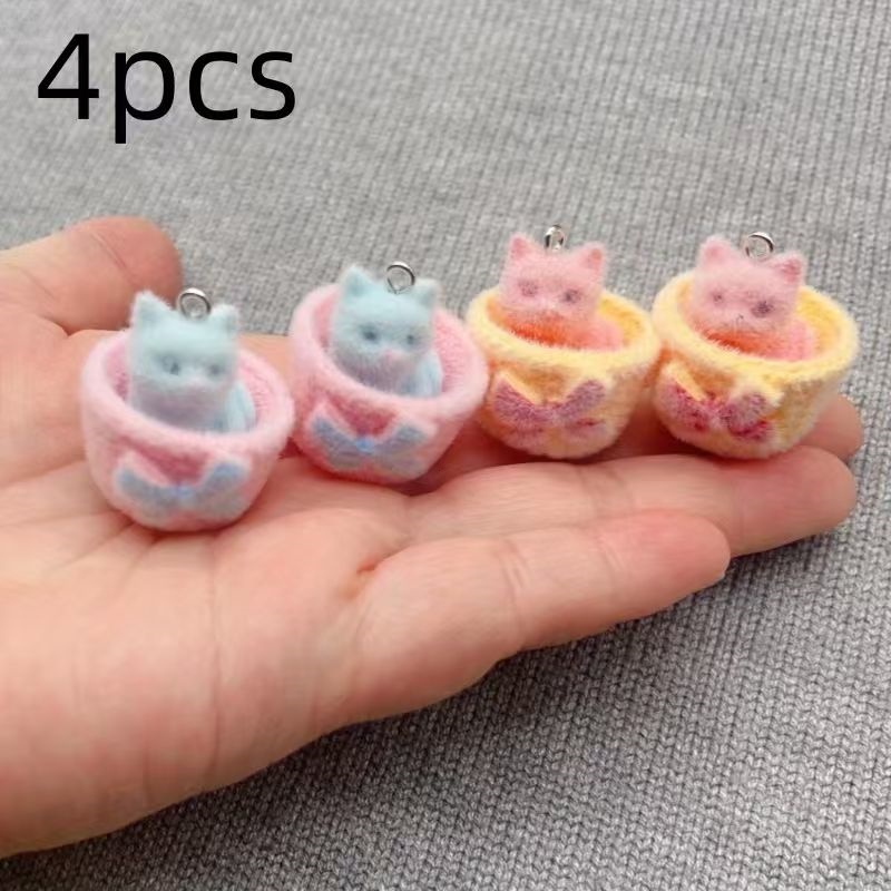 4 peças de pingente de gato em - Resin Art Materials Wholesale avaliação e preço
