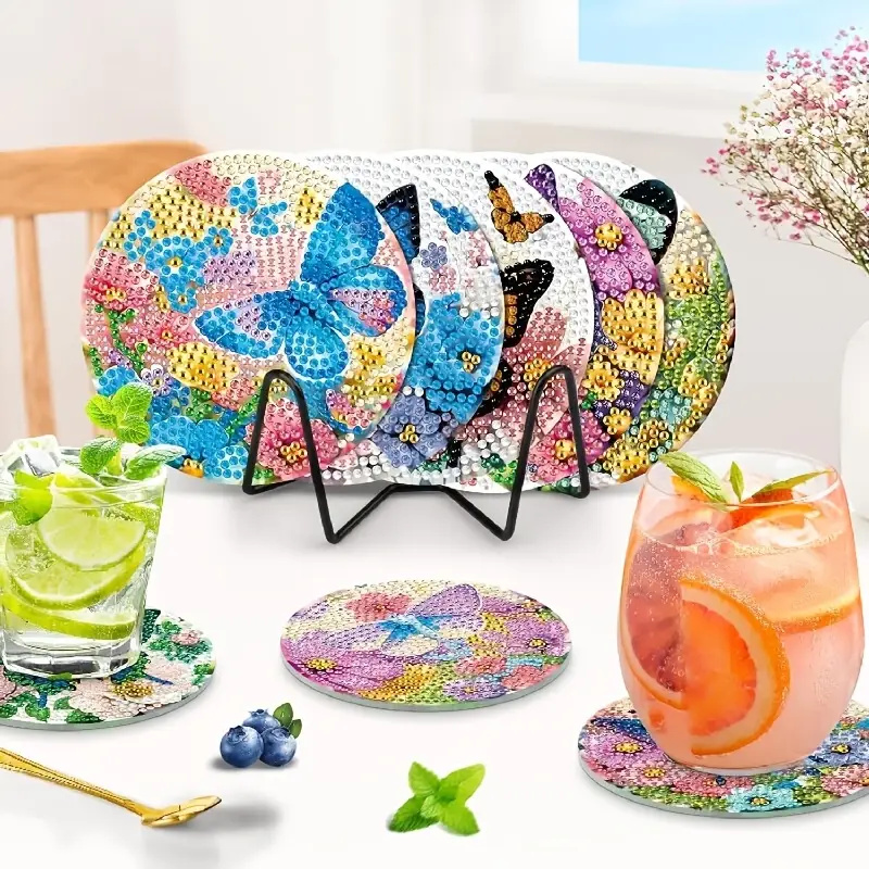 8 Peças de Porta-Copos de Pint - Resin Art Coasters avaliação e preço