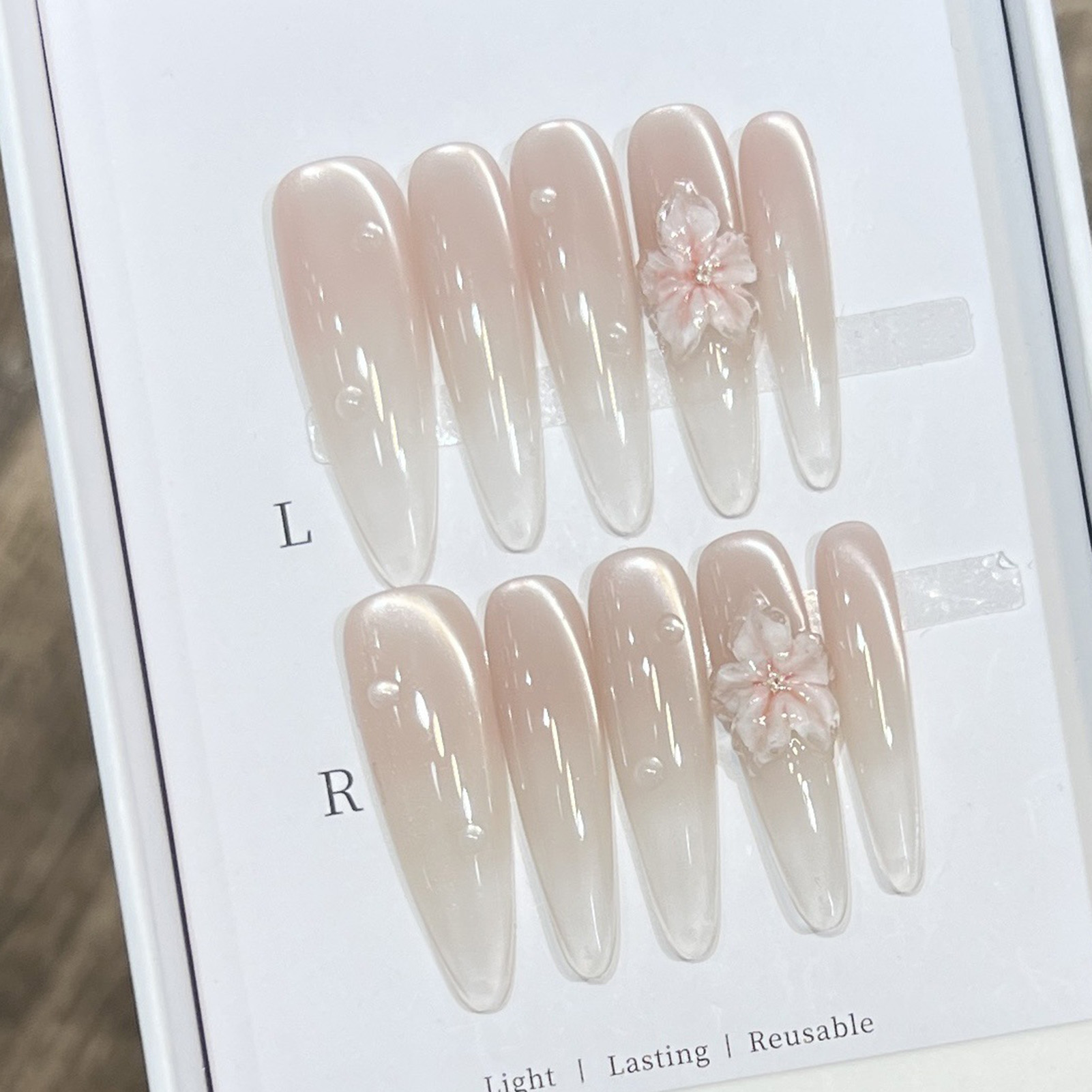 10 pçs longo amêndoa unhas fal - Resin Art Flowers avaliação e preço