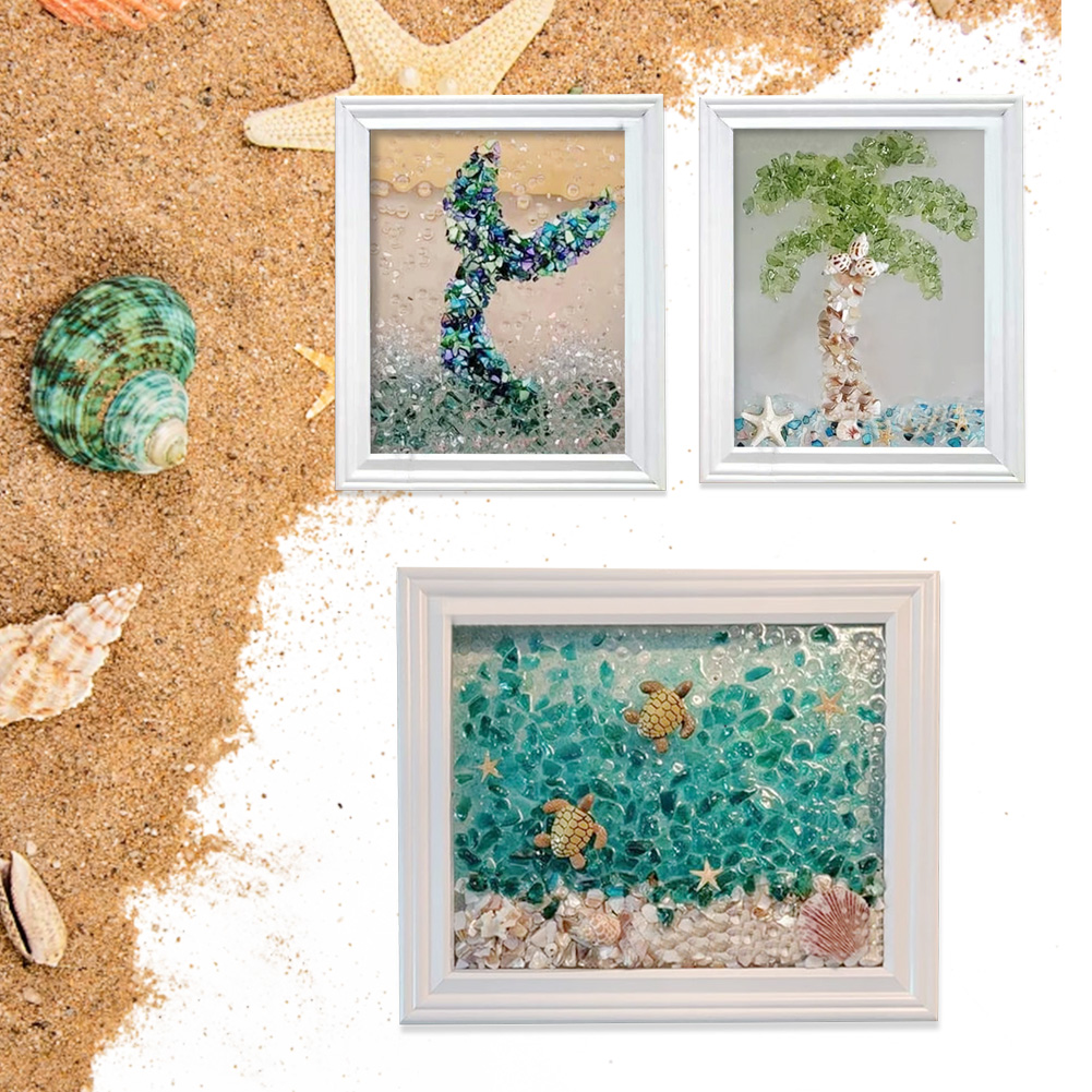 Kits de Arte com Vidro do Mar, - Resin Art Beach Theme avaliação e preço