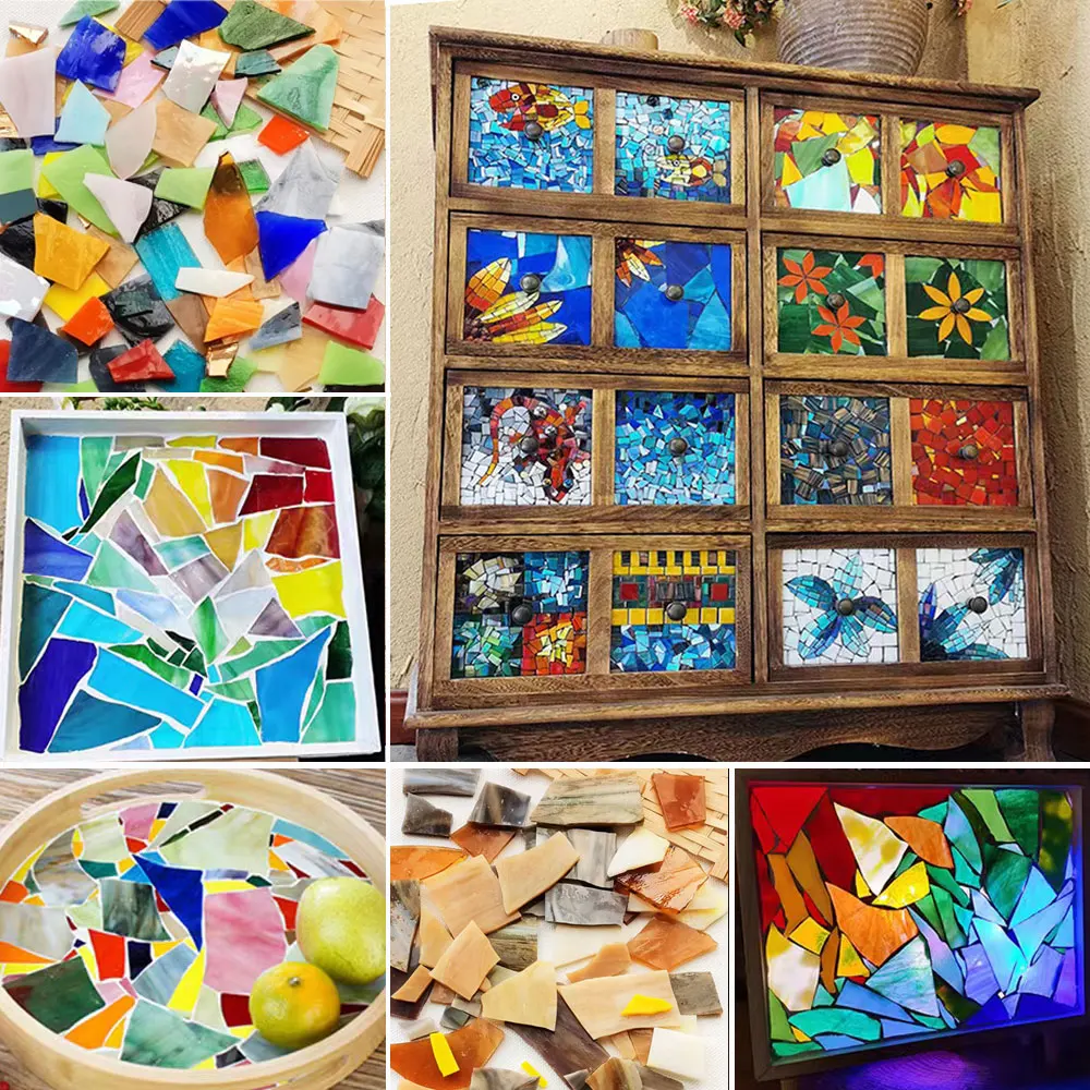 100g telhas de mosaico de vidr - Resin Art Coasters avaliação e preço
