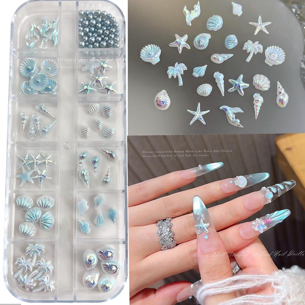 12 Grades de Decorações de Unh - Resin Art Beach Theme avaliação e preço
