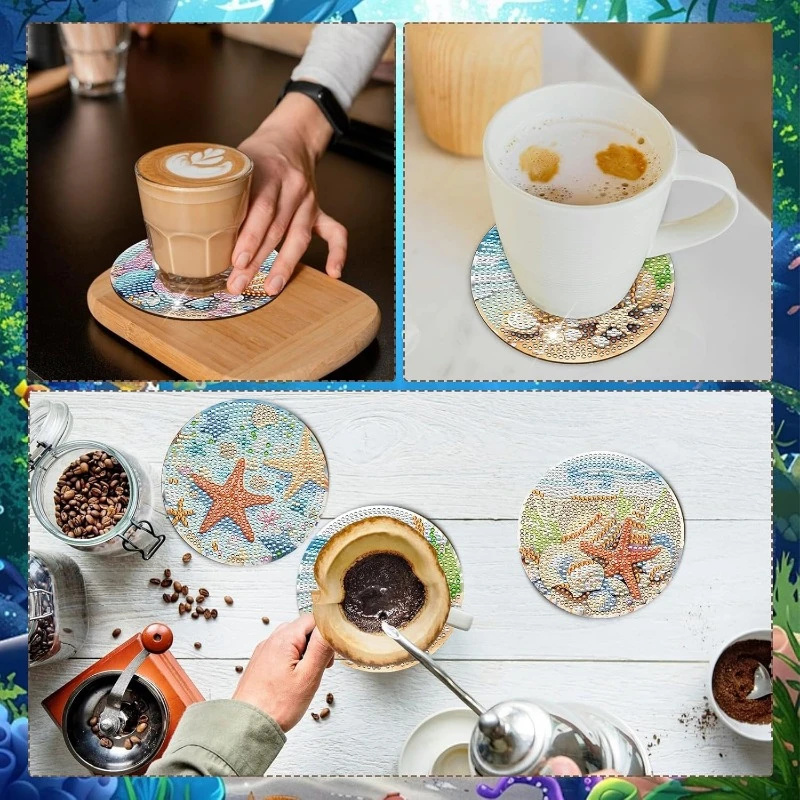8 Peças de Porta-Copos de Pint - Resin Art Coasters avaliação e preço