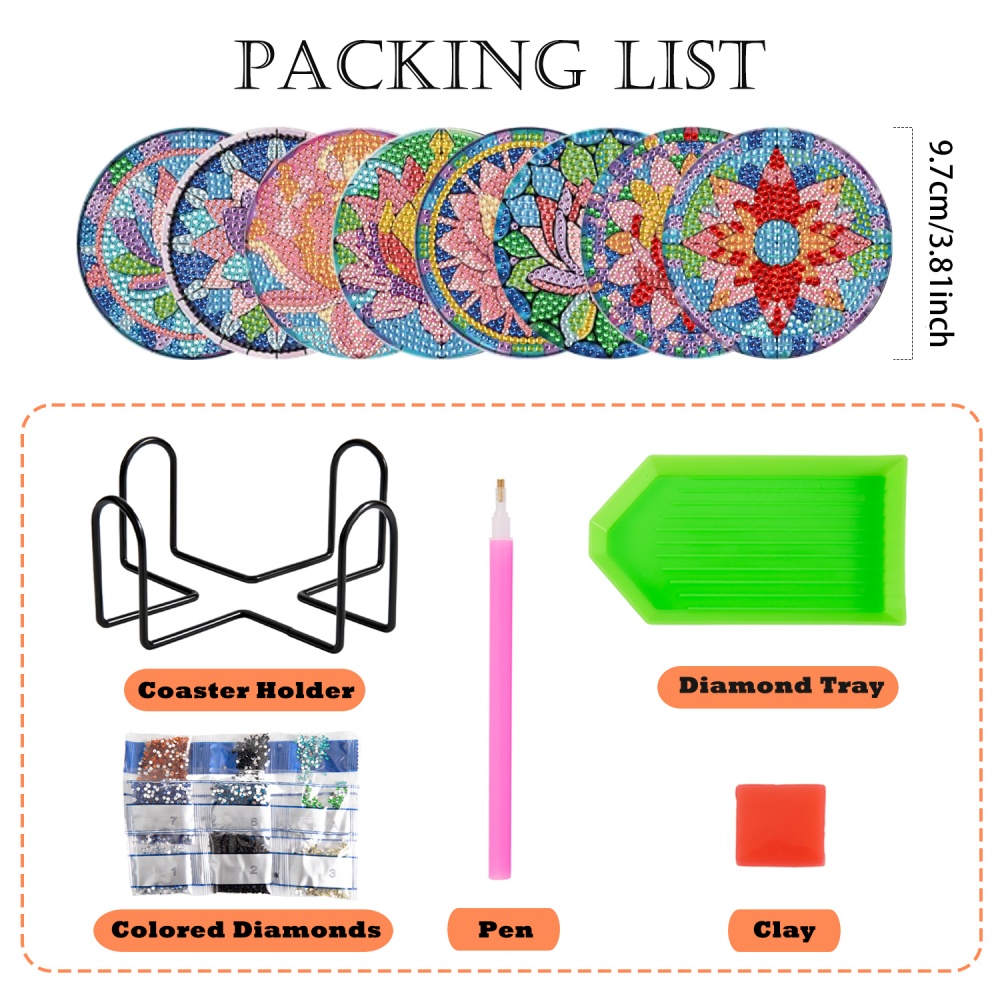 Conjunto de 8 Porta-Copos de P - Resin Art Coasters avaliação e preço