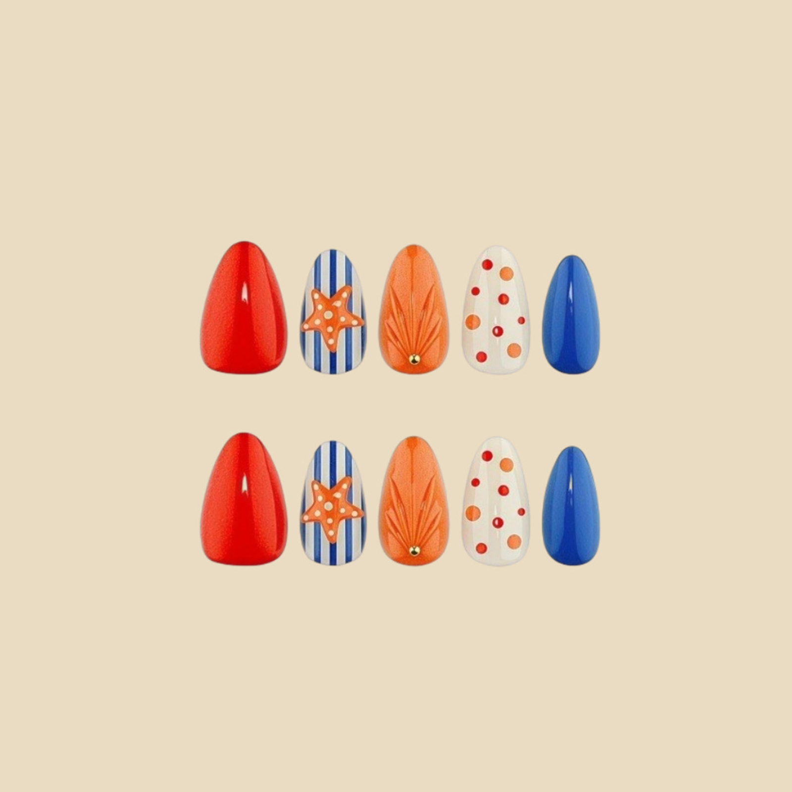 Conjunto de Unhas Postiças em  - Resin Art Beach Theme avaliação e preço